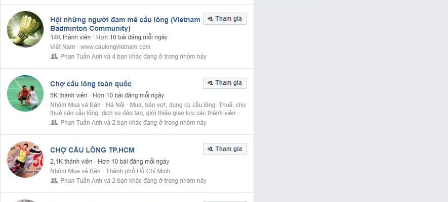 Nơi để bạn lựa được vợt cầu lông cũ ở TPHCM một cách nhanh chóng. Ảnh: Internet.