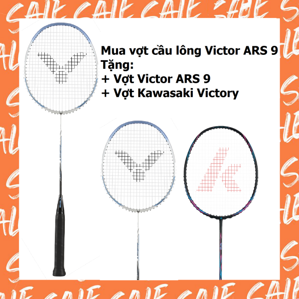 Combo Mua Vợt Cầu Lông Victor Auraspeed 9 Tặng Vợt Victor Auraspeed 9 + Vợt Kawasaki Victory